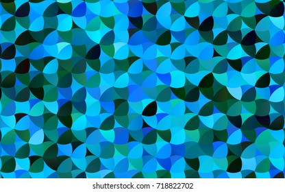 Light Blue, Green vector modern geometrical circle abstract background. Dotted texture template. Geometric pattern in halftone style with gradient. 