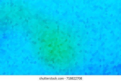 Light Blue, Green vector modern geometrical circle abstract background. Dotted texture template. Geometric pattern in halftone style with gradient. 