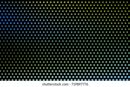 Light Blue, Green vector modern geometrical circle abstract background. Dotted texture template. Geometric pattern in halftone style with gradient. 