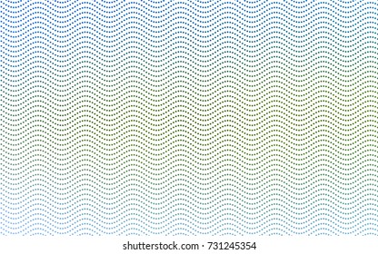 Light Blue, Green vector modern geometrical circle abstract background. Dotted texture template. Geometric pattern in halftone style with gradient. 