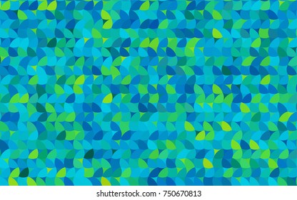 Light Blue, Green vector modern geometrical circle abstract background. Dotted texture template. Geometric pattern in halftone style with gradient. 