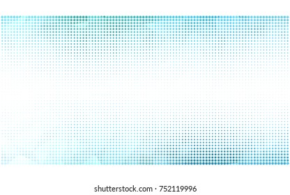 Light Blue, Green vector modern geometrical circle abstract background. Dotted texture template. Geometric pattern in halftone style with gradient. 