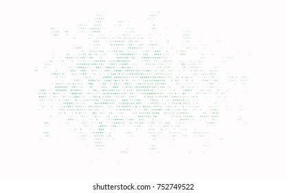 Light Blue, Green vector modern geometrical circle abstract background. Dotted texture template. Geometric pattern in halftone style with gradient. 