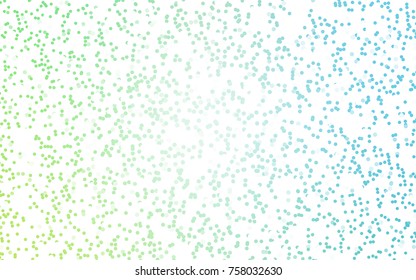 Light Blue, Green vector modern geometrical circle abstract background. Dotted texture template. Geometric pattern in halftone style with gradient. 