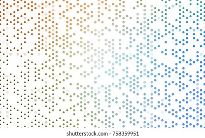 Light Blue, Green vector modern geometrical circle abstract background. Dotted texture template. Geometric pattern in halftone style with gradient. 