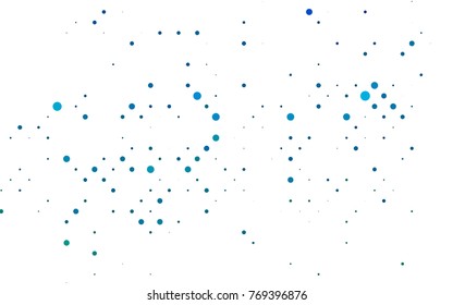 Light Blue, Green vector modern geometrical circle abstract background. Dotted texture template. Geometric pattern in halftone style with gradient. 