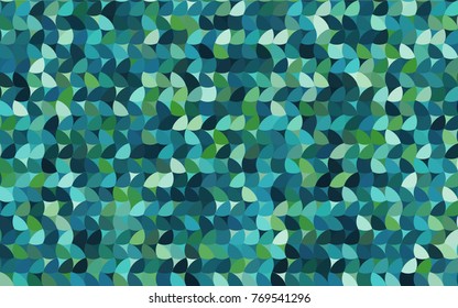 Light Blue, Green vector modern geometrical circle abstract background. Dotted texture template. Geometric pattern in halftone style with gradient. 