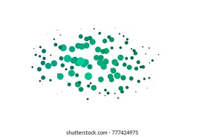 Light Blue, Green vector modern geometrical circle abstract background. Dotted texture template. Geometric pattern in halftone style with gradient. 