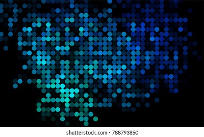 Light Blue, Green vector modern geometrical circle abstract background. Dotted texture template. Geometric pattern in halftone style with gradient. 