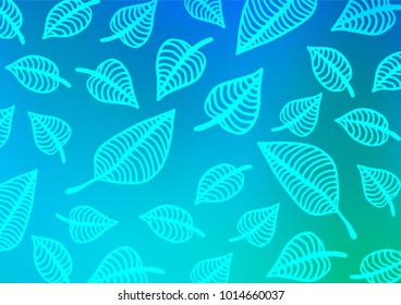 Light Blue, Green vector natural abstract template. Creative illustration in blurred style with doodles and Zen tangles. The textured pattern can be used for website.