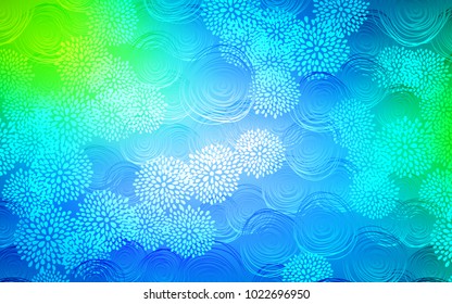 Light Blue, Green vector natural abstract pattern. Flowers on blurred abstract background with gradient. The elegant pattern can be used as a part of a brand book.
