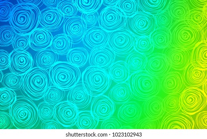 Light Blue, Green vector natural elegant background. Brand-new colored illustration in blurry style with roses. The pattern can be used for wallpapers and coloring books.
