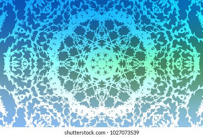 Light Blue, Green vector natural elegant background. Doodles created by child on blurred abstract background with gradient. The template can be used as a background for cell phones.