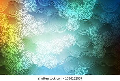 Light Blue, Green vector natural elegant artwork. Colorful illustration in doodle style with flowers. A completely new template for your business design.