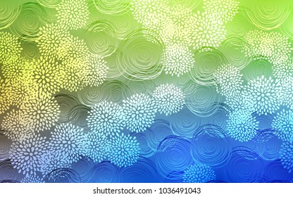 Light Blue, Green vector natural elegant artwork. Creative illustration in blurred style with flowers. Brand-new style for your business design.