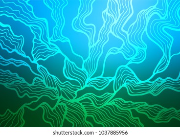Light Blue, Green vector natural abstract template. An elegant bright illustration with lines in Natural style. The best blurred design for your business.