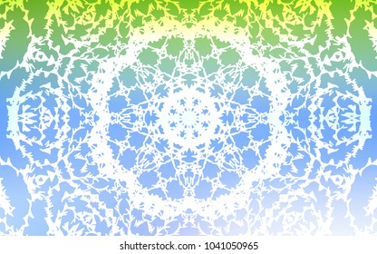 Light Blue, Green vector natural abstract design. A vague abstract illustration with doodles drawn by child in Indian style. The elegant pattern can be used as a part of a brand book.