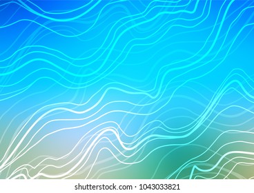 Light Blue, Green vector natural abstract pattern. Colorful abstract illustration with lines in Asian style. Hand painted design for web, leaflet, textile.