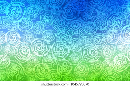 Light Blue, Green vector natural abstract pattern. A completely new color illustration in doodle style with roses. A completely new template for your business design.