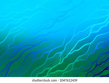 Light Blue, Green vector natural abstract background. Shining colored illustration with doodles in Zen tangle style. Hand painted design for web, wrapping, wallpaper.