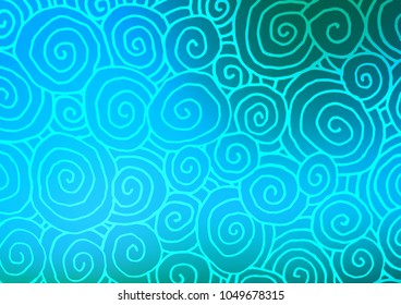Light Blue, Green vector natural elegant template. A completely new color illustration in doodle style. The textured pattern can be used for website.