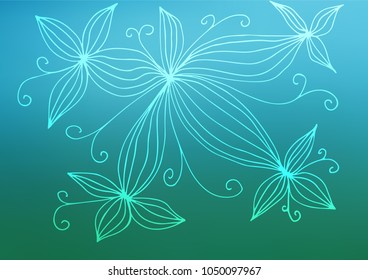 Light Blue, Green vector natural elegant background. Creative illustration in blurred style with doodles. A new texture for your design.