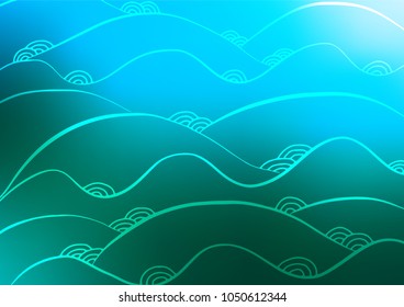 Light Blue, Green vector natural elegant background. Sketchy hand drawn doodles on blurred background. The template can be used as a background for cell phones.