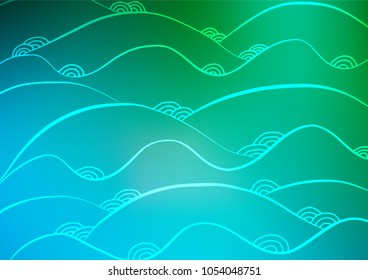 Light Blue, Green vector natural abstract background. Modern geometrical abstract illustration with doodles. The template can be used as a background for cell phones.