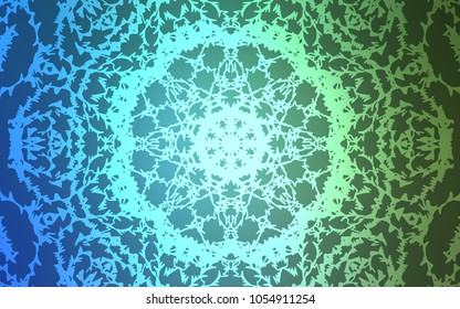 Light Blue, Green vector natural elegant template. Colorful abstract illustration with lines drawn by child in Asian style. The pattern can be used for wallpapers and coloring books.