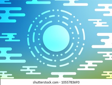 Light Blue, Green vector natural elegant pattern. Glitter abstract illustration with doodles and Zen tangles. The pattern can be used for wallpapers and coloring books.