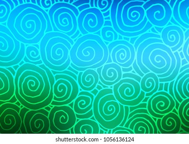 Light Blue, Green vector natural elegant template. Modern geometrical abstract illustration with doodles. The best blurred design for your business.