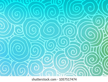 Light Blue, Green vector natural elegant texture. A vague abstract illustration with doodles in Indian style. The template can be used as a background for cell phones.