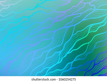 Light Blue, Green vector natural elegant texture. A vague abstract illustration with doodles in Indian style. Brand-new design for your business.