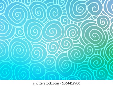 Light Blue, Green vector natural elegant template. A vague abstract illustration with doodles in Indian style. A completely new template for your business design.