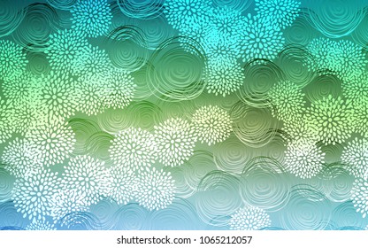 Light Blue, Green vector natural abstract template. Creative illustration in blurred style with flowers. Brand-new design for your business.