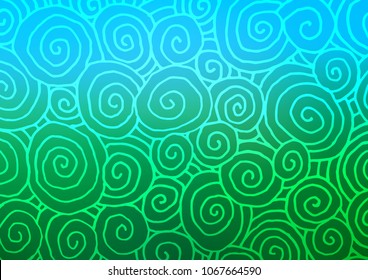 Light Blue, Green vector natural abstract pattern. Decorative shining illustration with doodles on abstract template. The textured pattern can be used for website.