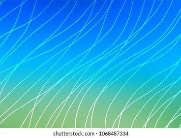 Light Blue, Green vector natural elegant background. Shining colored illustration with doodles in Arabic style. Hand painted design for web, wrapping, wallpaper.