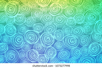 Light Blue, Green vector natural elegant pattern. Sketchy doodles with roses on blurred background. Brand-new style for your business design.