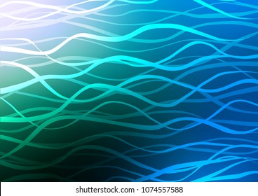 Light Blue, Green vector natural abstract pattern. A vague abstract illustration with doodles in Indian style. Hand painted design for web, leaflet, textile.