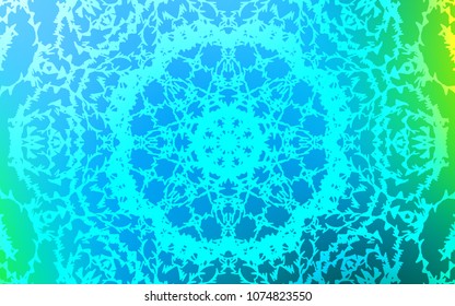 Light Blue, Green vector natural abstract background. Doodle illustration made by child in Origami style with gradient. A completely new design for your business.
