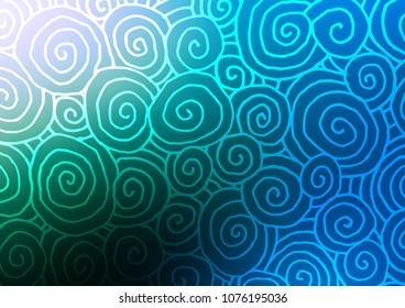 Light Blue, Green vector natural elegant pattern. Ethnic elegant natural pattern with gradient. Hand painted design for web, wrapping, wallpaper.