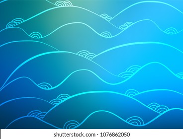 Light Blue, Green vector natural elegant template. Sketchy hand drawn doodles on blurred background. The doodle design can be used for your web site.