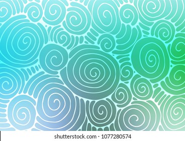 Light Blue, Green vector natural abstract background. Creative illustration in blurred style with doodles and Zen tangles. The best blurred design for your business.