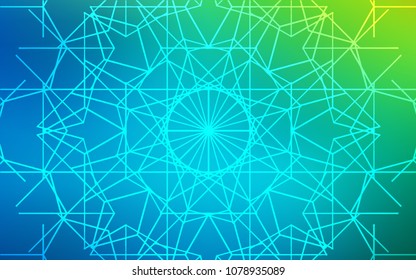 Light Blue, Green vector natural abstract pattern. Glitter abstract illustration with doodles and lines drawn by child. A completely new template for your business design.
