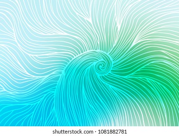 Light Blue, Green vector natural abstract template. Geometric doodle illustration in Origami style with gradient. The doodle design can be used for your web site.