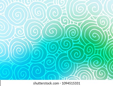 Light Blue, Green vector natural abstract pattern. A completely new color illustration in doodle style. The pattern can be used for wallpapers and coloring books.