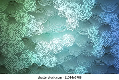 Light Blue, Green vector natural abstract pattern. Colorful abstract illustration with flowers in doodle style. A completely new design for your business.