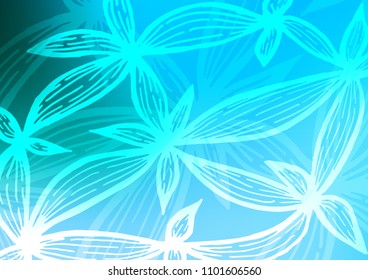 Light Blue, Green vector natural elegant texture. Colorful illustration in abstract style with doodles and Zen tangles. Brand-new style for your business design.