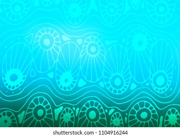 Light Blue, Green vector natural abstract background. Geometric doodle illustration in Origami style with gradient. The best blurred design for your business.