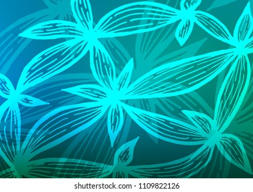 Light Blue, Green vector natural elegant pattern. Decorative shining illustration with doodles on abstract template. The textured pattern can be used for website.